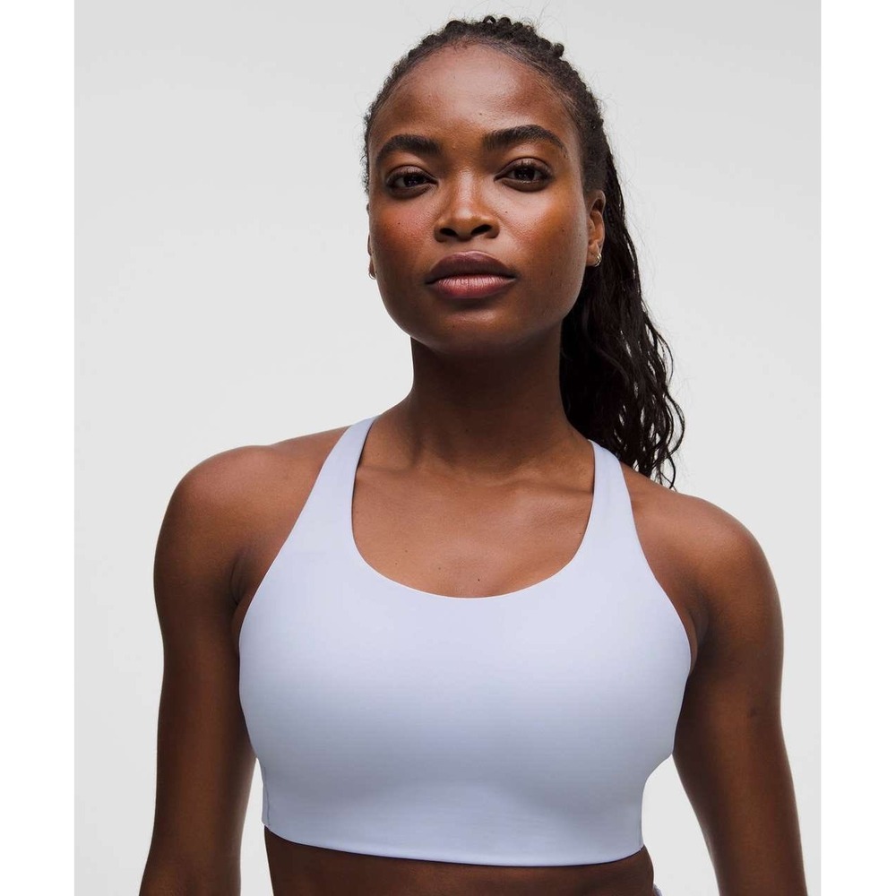 Lululemon Energy High Support Sports Bra 38DD Serene Blue Yoga Gym Workout EUC